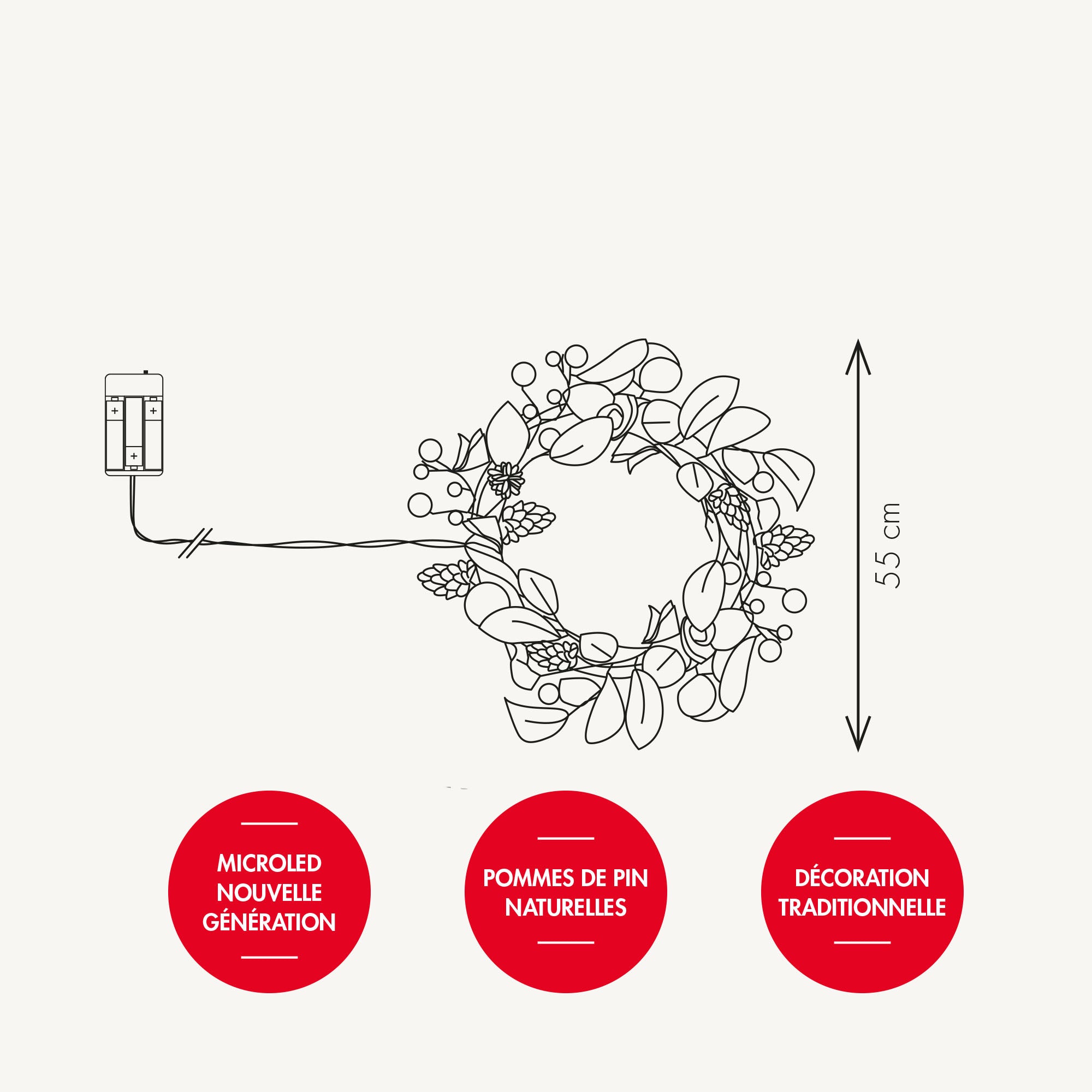 Couronne lumineuse Cannelle